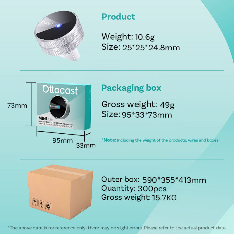 OTTOCAST Express MINI AIR 3 in 1 Cube Adapter 4.0 Wireless CarPlay Android Auto for iOS Screen Mirroring Car Accessories 2026