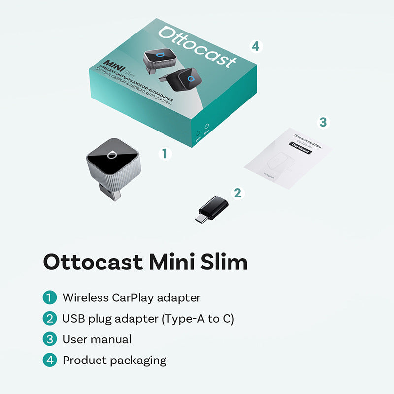 OTTOCAST Express MINI AIR 3 in 1 Cube Adapter 4.0 Wireless CarPlay Android Auto for iOS Screen Mirroring Car Accessories 2026